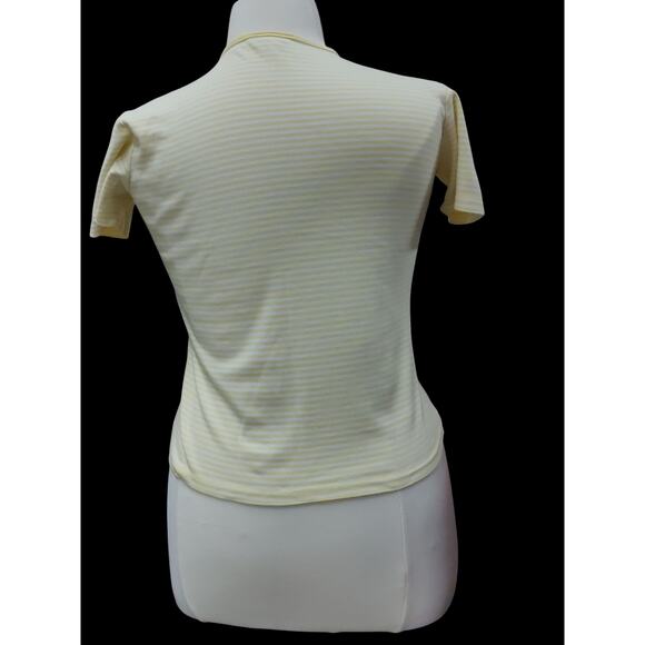 Talbots women's T-shirt size small, yellow and white stripes. - Picture 2 of 3